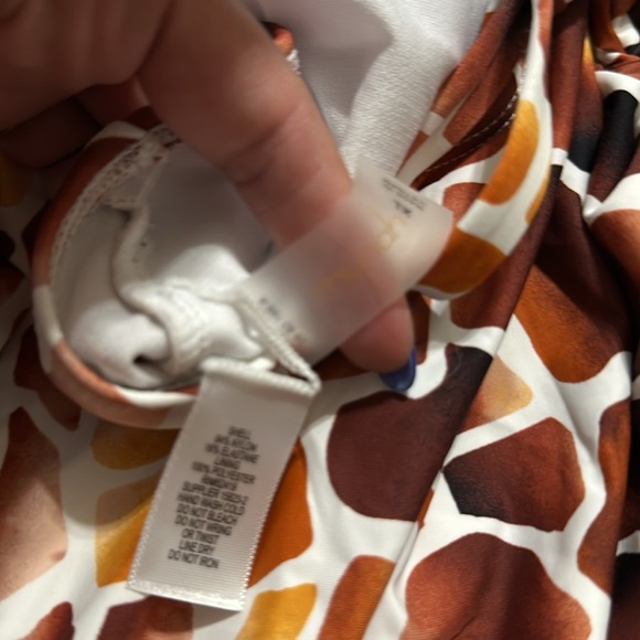 Mynah Animal Print Swimsuit  Plunge Front  Open Back XL NWT - Picture 7 of 7